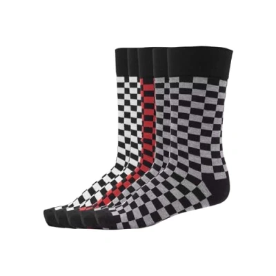 Imagen de Urban Classics Check Socks 5PACK Calcetines, Hombre, Talla: 35 38, Black/heathergrey/white