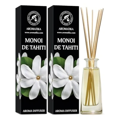 Imagen de Monoi de Tahiti Aroma Difusor 2x100ml Caña Room Fragrance Home Ambientador Idea Regalo Tiare