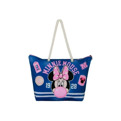 Imagen de Disney Minnie Mouse Varsity Bolsa de Playa Soleil, Azul, 52 x 37 cm