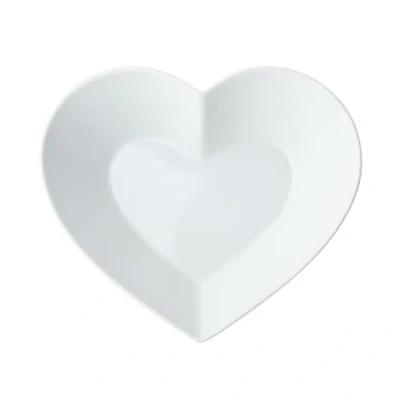Imagen de Mikasa Chalk Cuenco de porcelana en forma corazón, Tazón Corazón Grande para Aperitivos y Ensaladas, 21cm, Plato Blanco Fiestas Buffets, Apto Lavavajillas Empaquetado Regalo