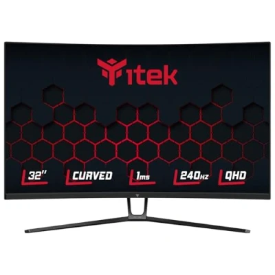 Imagen de Itek Monitor GGC 32&quot; Pantalla Curva R1500, Panel VA 16:9, resolución QHD 2560x1440, VA, 240Hz, 1ms, Conexiones 2xHDMI y 2xDP, HDR 400, sincronización adaptativa