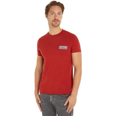 Imagen de Tommy Hilfiger Badge TEE Camiseta estampada, Hombre, Talla: XS, Dark magma