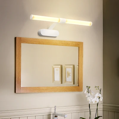 Imagen de Aigostar Lámpara LED de Espejo 6W 600LM 40cm Baño Amarillo Cálido 4000K Pared IP44 230V Luz Apliques Pintar Remota Blanco