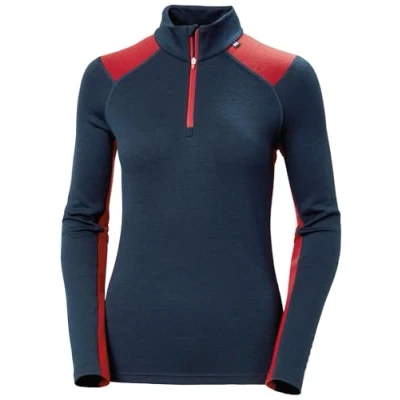 Imagen de Helly Hansen W Lifa Merino Midw 1/2 Zip, Camisa Mujer, Azul (Blue), M