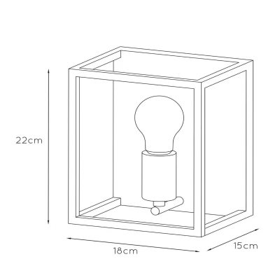 Imagen de Lucide Aplique de pared Arthur con estructura metal, negro