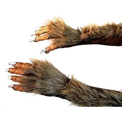 Imagen de shoperama Guantes largos de hombre lobo con garras y piel mano demonio monstruo accesorios traje