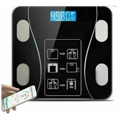 Imagen de SQUADO Báscula personal inteligente digital impedenciométrica electrónica profesional para el control del peso y seguimiento de la salud Medición masa magra grasa, IMC Bluetooth