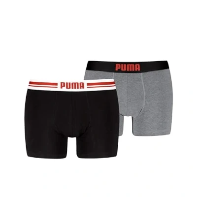 Imagen de Puma MEN Everyday Placed LOGO 2 PACK Culotte, Hombre, Talla: Medium, Mid grey melange/orange