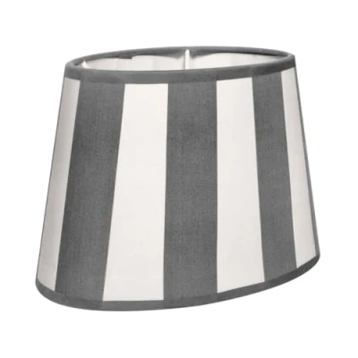 Imagen de Brillibrum WTD Pantalla de lámpara mesa a rayas, casquillo E14, E27, diseño color gris y blanco