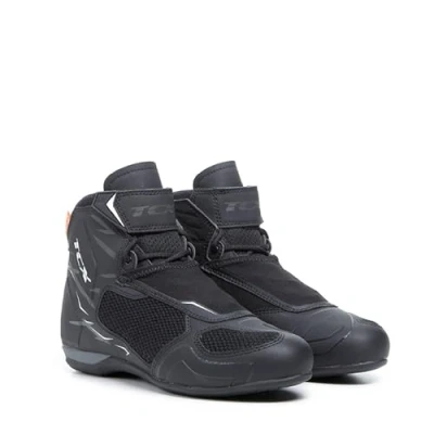 Imagen de TCX R04D Lady Air, zapatillas de moto para mujer, transpirables y versátiles, parte superior malla con revestimiento termofusible, cordones cierre velcro, Negro/Blanco