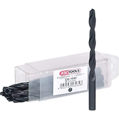Imagen de KS TOOLS 330.1080 Taladro espiral para metal 117, 75 118 corte a derecha Acero rápido, Metal, Madera, Plástico