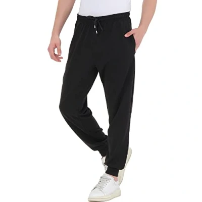 Imagen de Smith &amp; Solo pantalones de chándal para hombre, modernos, algodón, ajustados, informales, deporte, entrenamiento, Negro/Puño, XL