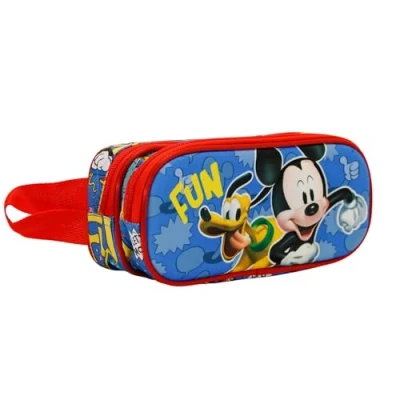 Imagen de Disney Mickey Mouse Fun Estuche Portatodo 3D Doble, Multicolor, 22 x 9.5 cm