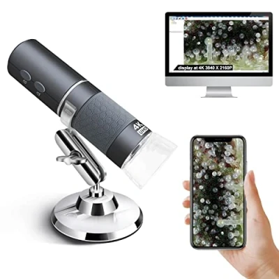 Imagen de Ninyoon 4K WiFi Microscopio para iPhone Android, 50 a 1000X Digital USB Inalámbrico Super HD Endoscopio Cámara Todos Los iPad Android Teléfonos Tablet Windows Mac Chrome Linux