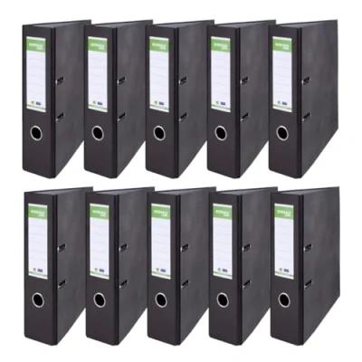 Imagen de DONAU Eco Basic/Economy Archivador (A4, 8 cm de ancho, 10 unidades, unidades), color gris con negro/Briefordner