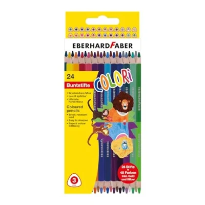 Imagen de Eberhard Faber 514822 Estuche de lápices color Colori, 24 Duo con 48 colores