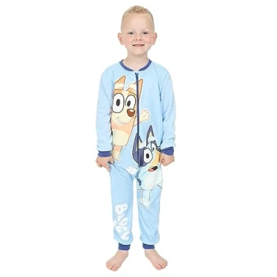 Imagen de Bluey Pijama de forro polar para niños y niñas, todo en uno, azul, 6 7 Years