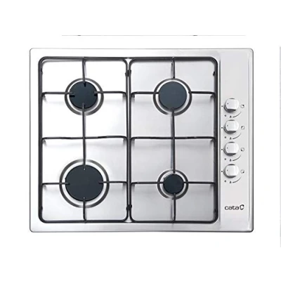 Imagen de Cata Placa de Gas, Modelo GI 6004 X, Encimera Gas natural, Inyectores Butano Incluidos, Ancho 58 cm, Acero Inoxidable