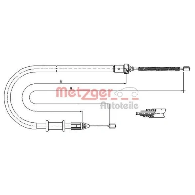 Imagen de METZGER 11.6675 Cable de Freno Mano Atrás izquierda 1423/1075 Tambor COFLE RENAULT: Kangoo I, I Express
