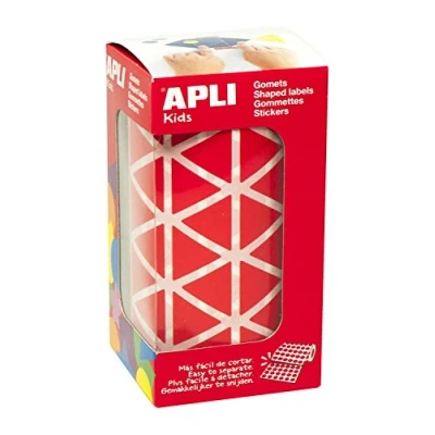 Imagen de Gomets autoadhesivos triangulares 21x21x21 mm rojo en rollo