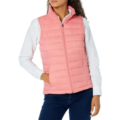 Imagen de Amazon Essentials Chaleco Plumífero Plegable y Ligero, Resistente al Agua Mujer, Rosa, XL