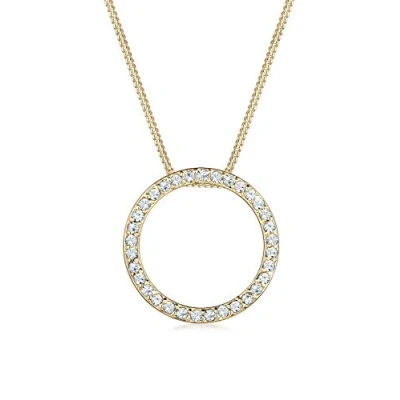 Imagen de Elli Mujer chapado en oro redondo blanco cristal