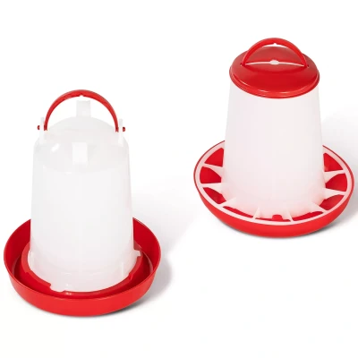 Imagen de IDMarket Juego de comederos 3 kg y bebedero 3L para gallinas aves corral