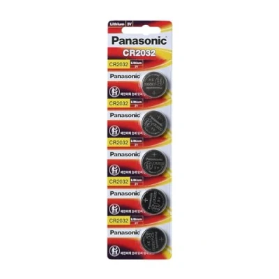 Imagen de Panasonic Litio CR2032 3 voltios (5 Piezas) (Pack de 5, Níquel)