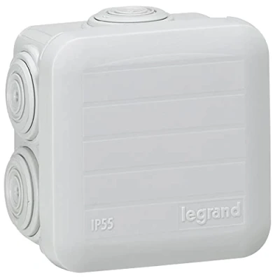 Imagen de Legrand LEG94516 Caja de derivación cuadrada (65 x 65 40 mm, cierre con sistema clip), color gris