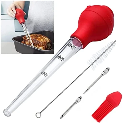 Imagen de Utensilios de cocina para pavo, calidad grado comercial la FDA, bombilla silicona incluida, máquinas asar bistecs, con cepillo y limpieza
