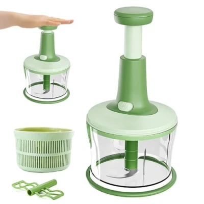 Imagen de Xkzhrr Picadora Manual,1200ML Picador de cebolla,Cortador Cebolla Trituradora Multiusos,utilizado para cebolla, ajo, carne, vegetal, puré alimentos