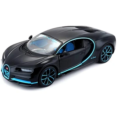 Imagen de Maisto Bugatti Chiron: Modelo Fiel a Escala 1:24, Puertas móviles, 19 cm, Gris (531514BK)