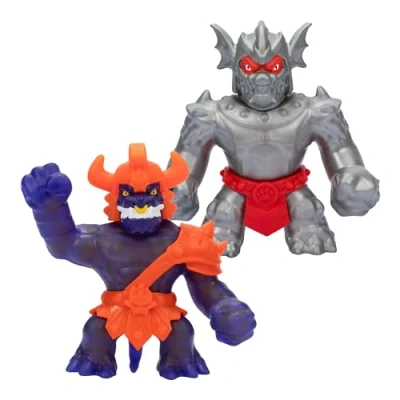 Imagen de Heroes of Goo Jit Zu Stretch Strikers Versus Pack, Figuras de acción elásticas, Caballero Blazagon elástico vs Squishy Corruptagon