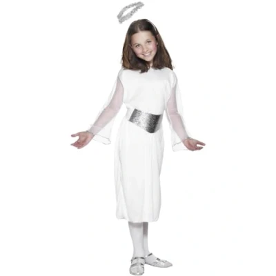Imagen de Smiffys Disfraz de ángel, Blanco, con vestido, cinturón y halo
