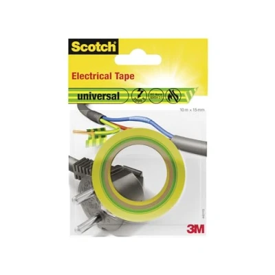 Imagen de Scotch 4401YG Cintas eléctrica aislante (Cuarzo, 10 m x 15 mm) color amarillo y verde