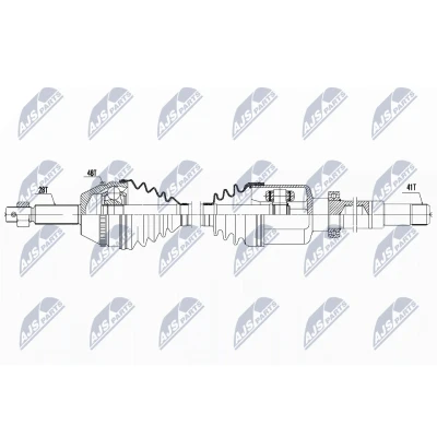 Imagen de NTY NPW FR 063 Árbol de transmisión Eje delantero, derecha 1090 FORD: Transit Mk6 Furgón, Tourneo, Camión plataforma/Chasis
