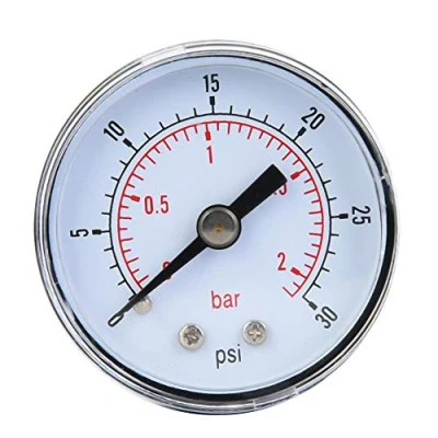 Imagen de 1/8&quot; BSPT Manómetro de presión hidráulica aire 30 psi 0 2 bar, aceite agua piscina, rosca tubería en pulgadas Escala mecánica Medidor y gas