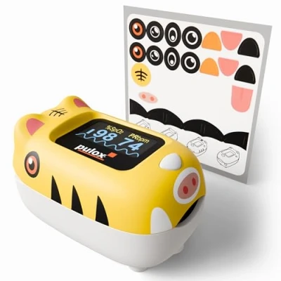 Imagen de Pulox PO 230 Pulsioxímetro pediátrico para niños En verde con pegatinas Medición de la saturación oxígeno y frecuencia cardíaca