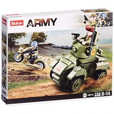 Imagen de Sluban M38 B0710 UK Army MK2 Wheeled Armored Vehicle, Multicolor, Large (M38 B0710)