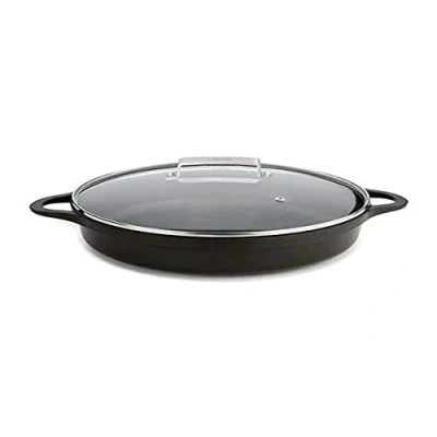 Imagen de Valira Cazuelas Cazuela Premium de 36 cm baja hecha en España, aluminio fundido con antiadherente reforzado, apta para inducción, incluye tapa y asas