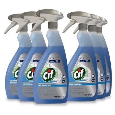 Imagen de Diversey Cif Limpiador profesional de cristal, 750 ml, elimina la suciedad, suciedad y los dedos