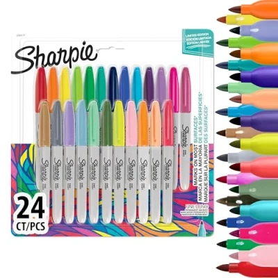 Imagen de SHARPIE Rotuladores Permanentes de Colores Punta Fina Surtidos 24