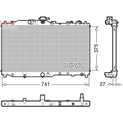 Imagen de DENSO DRM44050 Radiador, refrigeración del motor 375 751 27