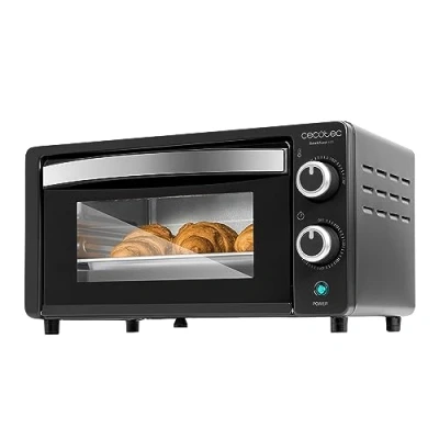 Imagen de Cecotec Horno de sobremesa Bake&amp;Toast 1090 Black, 10 L, 1000 W, Temporizador 60min, Temperatura regulable hasta 230ºC, bandeja para hornear, parrilla y una asa con pinzas