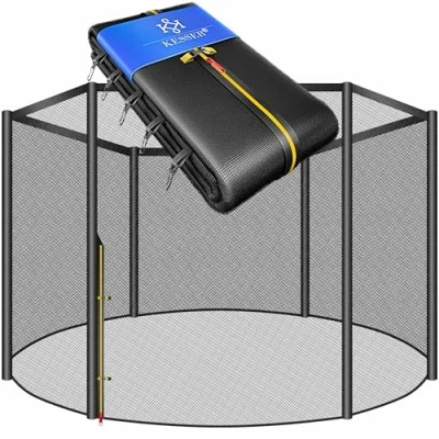 Imagen de KESSER® Red de Seguridad Recambio para trampolín, protección Resistente a los Rayos UV Ø 244, 305, 366, 427 cm Puerta Entrada con Cremallera, 244cm (6 Varillas)