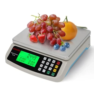 Imagen de KNSWE Bascula Grande Peso de Cocina Digital 30kg Acero Inoxidable Balanza Precision 1g Función Tara Conteo Cero Para Hogar y Repostería Electrodomesticos Báscula Kilogramos Libras Onza