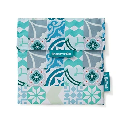 Imagen de Roll&#039;eat ® Porta Sandwich Reutilizable, Bolsa Ecológica sin BPA, Bocadillo de Color Verde Snack&#039;n&#039;Go Patchwork