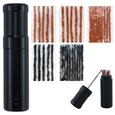 Imagen de juego de reparación tubeless para neumáticos bicicleta, kit sin cámara, pinchazos, incluye 1 escariador horquilla y 35 tiras adhesivas bicicleta herramientas