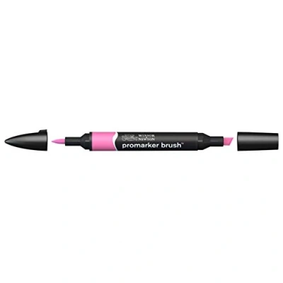Imagen de Winsor &amp; Newton Promarker Brush Rotulador Doble Punta, Punta Pincel, Tinta Base Alcohol, Color Cerise (m647)