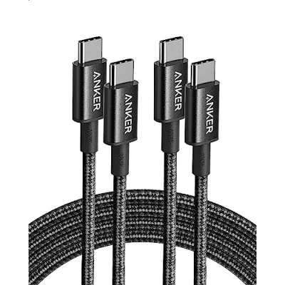 Imagen de Anker cable usb c carga rapida, 333 2.0, 100 W rápida para iPhone 16/16 Pro/16 Plus/16 ProMax MacBook Pro 2020, iPad Air 4, Samsung Galaxy S23+/S23, y más(1,8m+1,8m)